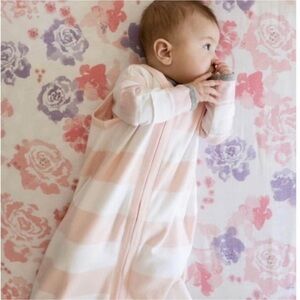 Rugby Stripe Organic Beekeeper™ Wearable Baby Blanket - Blossom 0/6m